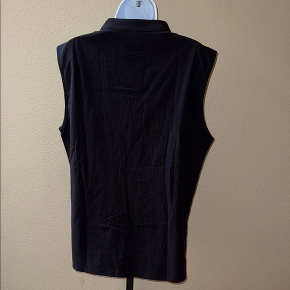 Coofandy Sleeveless Cotton Minimalist Relaxed Fit Lace-Up Top Tunic Women’s Sz S - Picture 4 of 5